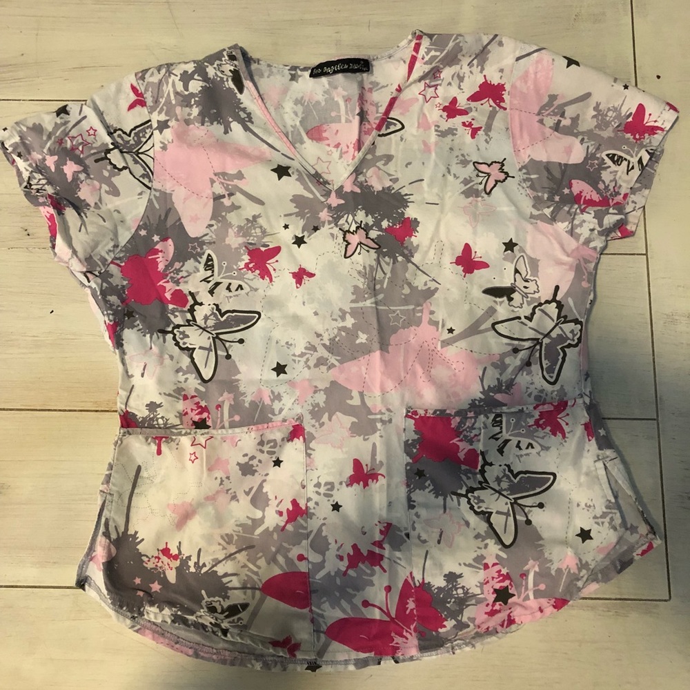 Los Angeles rose Scrub top, Small